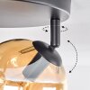 Ripoll Plafondlamp, Kogellampje Amber, 3-lichts