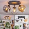 Ripoll Plafondlamp, Kogellampje Amber, Duidelijk, Rookkleurig, 3-lichts