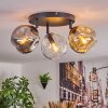Ripoll Plafondlamp, Kogellampje Amber, Duidelijk, Rookkleurig, 3-lichts