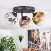Ripoll Plafondlamp, Kogellampje Chroom, Goud, Duidelijk, Koperkleurig, Rookkleurig, 3-lichts