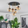 Ripoll Plafondlamp, Kogellampje Messing, Zwart, 5-lichts