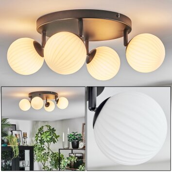 Chehalis Plafondlamp, Kogellampje Wit, 4-lichts Chehalis Plafondlamp, Kogellampje Wit, 4-lichts