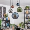 Koyoto Hanglamp, Kogellampje, Hanglamp Blauw, Chroom, Groen, Koperkleurig, Rookkleurig, 5-lichts