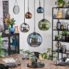 Koyoto Hanglamp, Kogellampje, Hanglamp Blauw, Chroom, Groen, Koperkleurig, Rookkleurig, 5-lichts