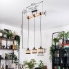 Ramila Hanglamp, Hanglamp Natuurlijke kleuren, Zwart, 3-lichts