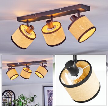 Chellas Plafondlamp, Plafondspot Zwart, 3-lichts