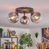 Gastor Plafondlamp, Kogellampje 25 cm Duidelijk, Rookkleurig, 3-lichts