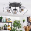 Gastor Plafondlamp, Kogellampje 25 cm Duidelijk, Rookkleurig, 3-lichts