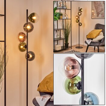 Gastor Kogellampje, Staande lamp 33 cm Blauw, Groen, Duidelijk, Koperkleurig, 5-lichts