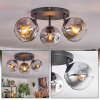 Ripoll Plafondlamp, Kogellampje Chroom, Duidelijk, Rookkleurig, 3-lichts