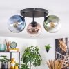 Gastor Plafondlamp, Kogellampje Blauw, Groen, Duidelijk, Koperkleurig, 3-lichts