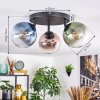 Gastor Plafondlamp, Kogellampje Blauw, Groen, Duidelijk, Koperkleurig, 3-lichts