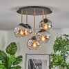 Ripoll Plafondlamp, Kogellampje Messing, Zwart, 5-lichts