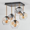 Ripoll Plafondlamp, Kogellampje Goud, Zwart, 5-lichts