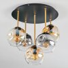 Ripoll Plafondlamp, Kogellampje Messing, Zwart, 5-lichts