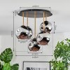 Ripoll Plafondlamp, Kogellampje Messing, Zwart, 5-lichts