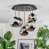Ripoll Plafondlamp, Kogellampje Messing, Zwart, 5-lichts
