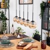 Koyoto Hanglamp, Kogellampje, Hanglamp Natuurlijke kleuren, Zwart, 5-lichts