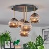 Ripoll Plafondlamp, Kogellampje Messing, Zwart, 5-lichts