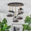 Ripoll Plafondlamp, Kogellampje Messing, Zwart, 5-lichts