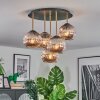 Ripoll Plafondlamp, Kogellampje Messing, Zwart, 5-lichts