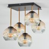 Ripoll Plafondlamp, Kogellampje Goud, Zwart, 5-lichts