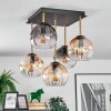 Koyoto Plafondlamp, Kogellampje Goud, Zwart, 5-lichts