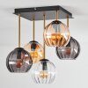 Koyoto Plafondlamp, Kogellampje Goud, Zwart, 5-lichts
