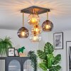 Koyoto Plafondlamp, Kogellampje Goud, Zwart, 5-lichts