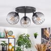 Koyoto Plafondlamp, Kogellampje Duidelijk, Rookkleurig, 3-lichts