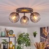 Koyoto Plafondlamp, Kogellampje Duidelijk, Rookkleurig, 3-lichts