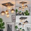 Koyoto Plafondlamp, Kogellampje Goud, Zwart, 5-lichts
