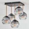Ripoll Plafondlamp, Kogellampje Goud, Zwart, 5-lichts