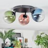 Chehalis Plafondlamp, Kogellampje Blauw, Groen, Duidelijk, Koperkleurig, 3-lichts