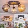 Ripoll Plafondlamp, Kogellampje Amber, Duidelijk, Rookkleurig, 3-lichts