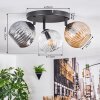 Ripoll Plafondlamp, Kogellampje Amber, Duidelijk, Rookkleurig, 3-lichts