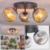Ripoll Plafondlamp, Kogellampje Chroom, Duidelijk, Rookkleurig, 3-lichts