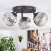 Ripoll Plafondlamp, Kogellampje Chroom, Duidelijk, Rookkleurig, 3-lichts