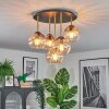 Koyoto Plafondlamp, Kogellampje Messing, Zwart, 5-lichts
