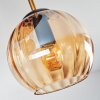 Koyoto Plafondlamp, Kogellampje 45 cm Messing, Zwart, 5-lichts