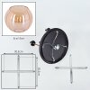 Koyoto Plafondlamp, Kogellampje 45 cm Messing, Zwart, 5-lichts