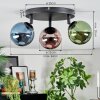 Chehalis Plafondlamp, Kogellampje 44 cm Blauw, Groen, Koperkleurig, 3-lichts Chehalis Plafondlamp, Kogellampje 44 cm Blauw, Groen, Koperkleurig, 3-lichts