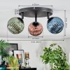 Chehalis Plafondlamp, Kogellampje 44 cm Blauw, Groen, Koperkleurig, 3-lichts Chehalis Plafondlamp, Kogellampje 44 cm Blauw, Groen, Koperkleurig, 3-lichts