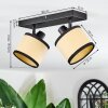 Chellas Plafondlamp, Plafondspot Zwart, 2-lichts