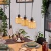 Bongal Hanglamp, Hanglamp Natuurlijke kleuren, Zwart, 3-lichts