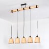 Lindberg Hanglamp, Hanglamp Natuurlijke kleuren, Zwart, 5-lichts