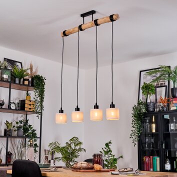 Bassagoda Hanglamp, Hanglamp Natuurlijke kleuren, Zwart, 4-lichts Bassagoda Hanglamp, Hanglamp Natuurlijke kleuren, Zwart, 4-lichts