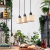 Sabadim Hanglamp, Hanglamp Natuurlijke kleuren, Zwart, 3-lichts
