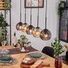 Koyoto Hanglamp, Kogellampje, Hanglamp Natuurlijke kleuren, Zwart, 5-lichts