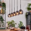 Koyoto Hanglamp, Kogellampje, Hanglamp Natuurlijke kleuren, Zwart, 5-lichts